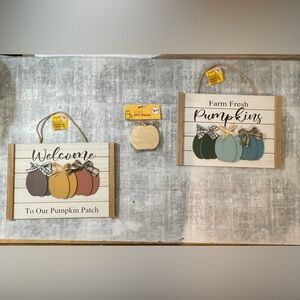 3 Piece Fall Season Pumpkin Wall Art. New. $5